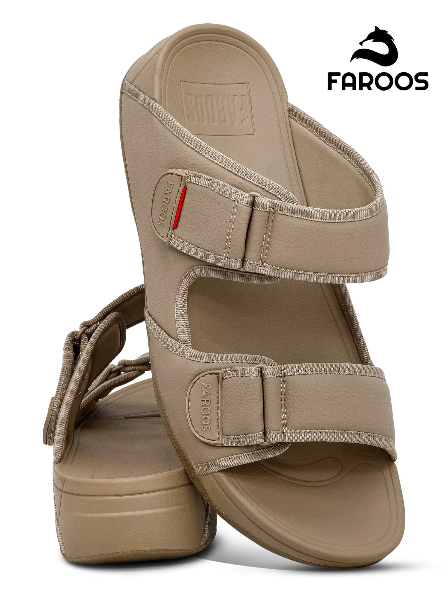 Faroos[F385]M128 Stone Gents Arabic Sandal
