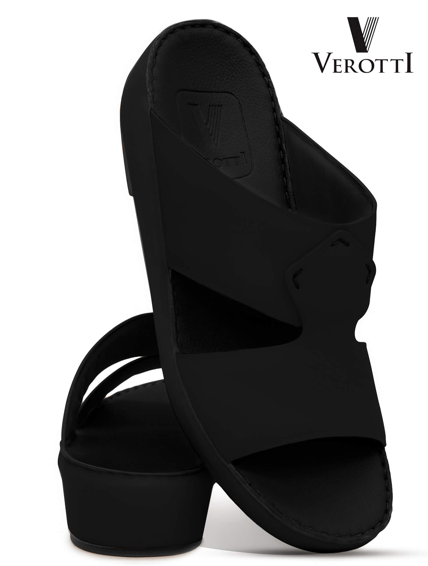 Verotti[X555]VTS-123 Full Black Gents Arabic Sandal