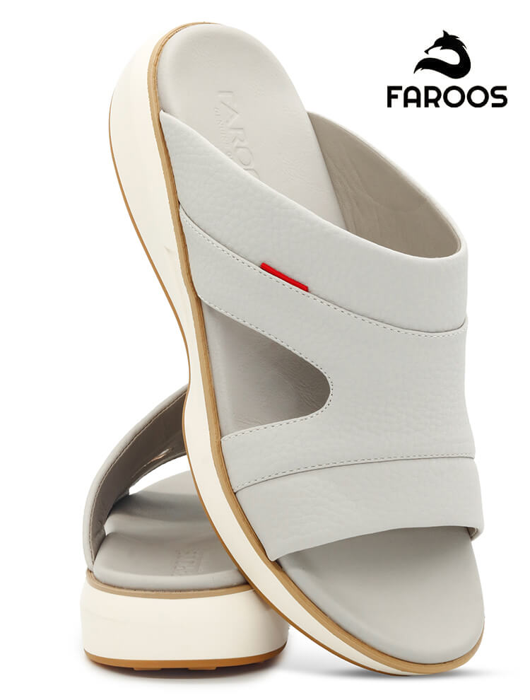 Faroos[F544]M013 L.Gray Gents Arabic Sandal