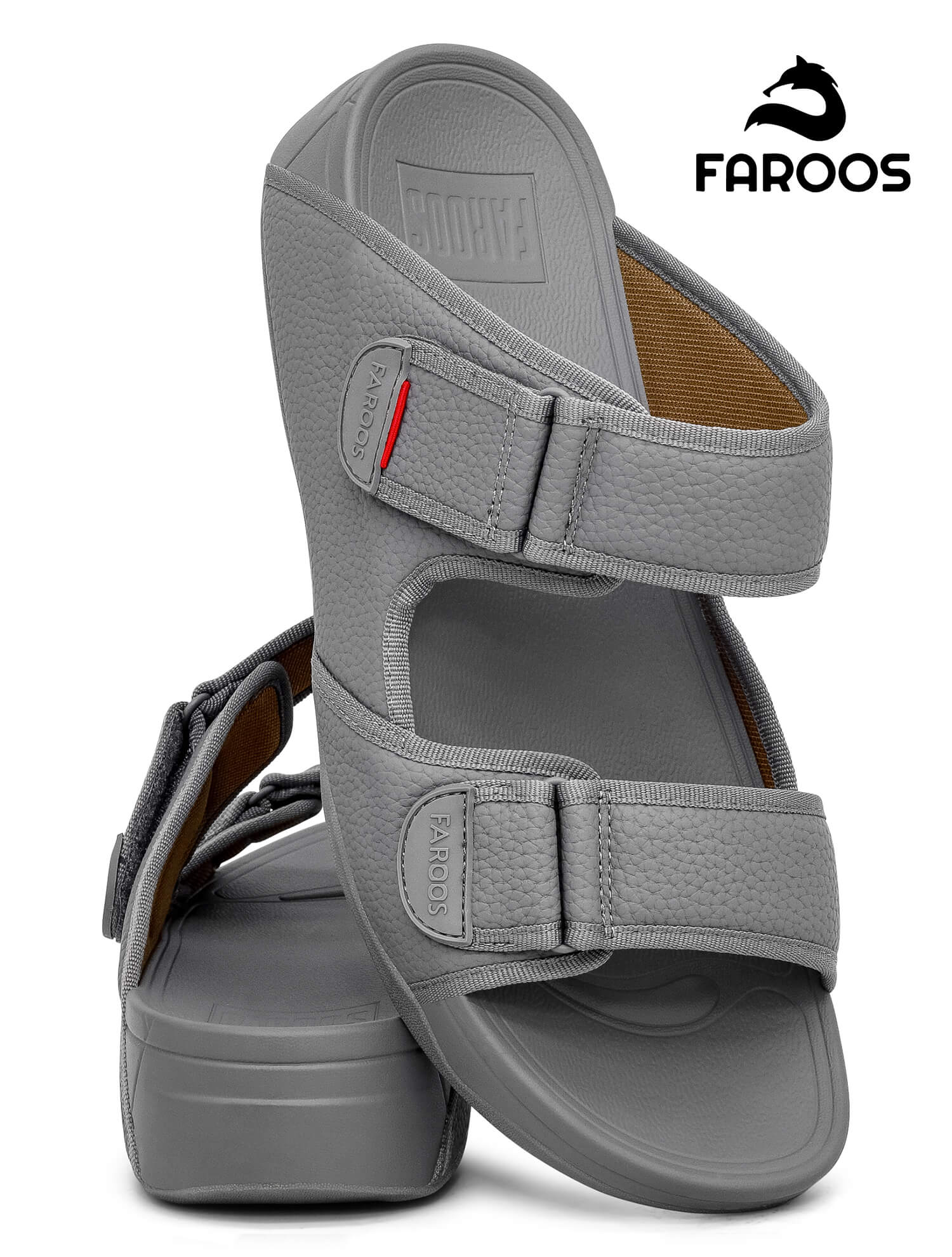 Faroos[F459]M129 L.gray Gents Arabic Sandal