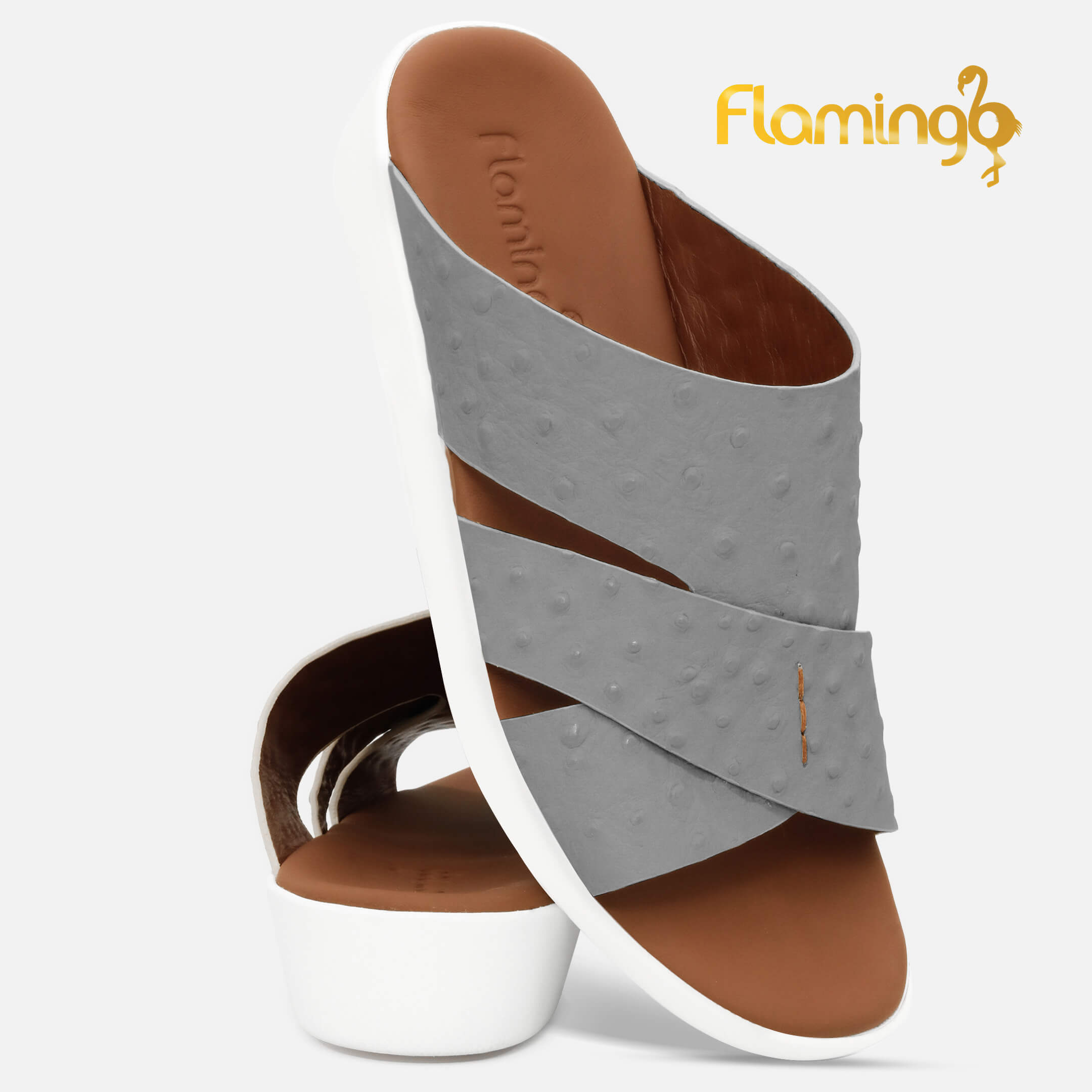 Flamingo-Premium[FG140]817-[LP]-OST--Gray-Gents-Arabic-Sandal-40